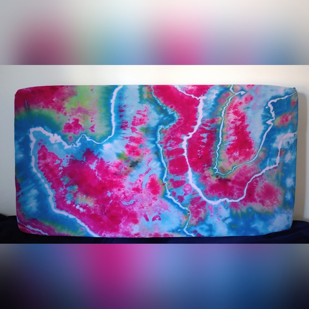 Hot Pink, Green And Blue Geode Tie Dye Supreme Cotton Jersey Fitted Crib Sheet
